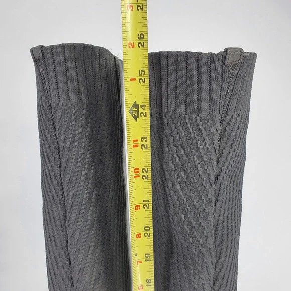 $240 Vince Camuto Majestie Over The Knee Boots Leather Knit Gray 9M Minimalist - Picture 10 of 13